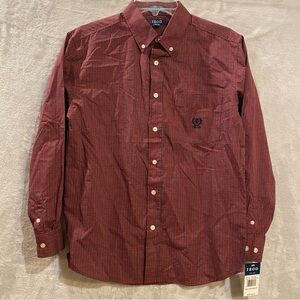 Izod Shirt Boys Large Plaid Button Down New